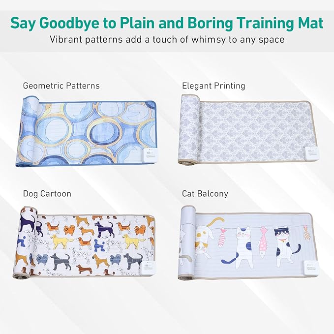 DOGNESS Rechargeable Pet Shock Mat, 59"x15" Safe Cat Repellent Mat Electronic Training Pads Keep Dogs and Cats Off Couch, Bed, Indoor Cat Deterrent Mat (Geometric Patterns)