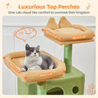 Taoqimiao Cactus Cat Tree, 71-Inch Cat Tower for Indoor Cats Large Adult, Multi-Level Large Cat Condo, 8 Sisal Scratching Posts, Metal Frame Cozy Hammock, Scratch Board, 2 Top Perches, MSC026L