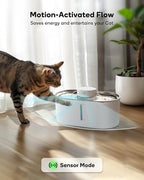 Cat Water Fountain Cordless, 108oz/3.2L Wireless Cat Fountains for Drinking, Pet Water Fountains for Cats Indoor, Automatic Cat Water Dispenser Battery Operated Rechargeable, Stainless Steel White
