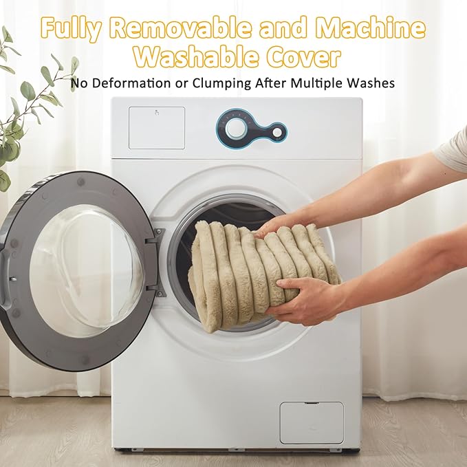 Dog Beds Large Sized Dog, Flat Pet Beds with Removable Washable Cover, Pet Mat Cute Pet Crate Bed Thick Shredded Chopped Crate Foam & Anti Slip Bottom for Indoor, 35"x23"x4" Beige