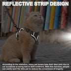 Cat Harness and Leash Set, Upgraded Escape Proof Adjustable Vest with Lead for Kitten Puppy Outdoor Walking, Soft Breathable Mesh Jacket with Reflective Strips for Dark Night (M, Coffee Brown)