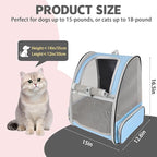 Cat Backpack Carrier,Pet Carrier Airline Approved for Small Dog Cat Puppy Kitten Bunny,Ventilated Mesh Design Animal Backpack for Hiking Camping Travel Bag (Blue)