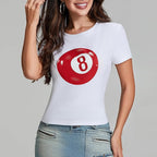 Y2k Womens Graphic Baby Tee Slim Fit Short Sleeve Crop Tops Funny Letter Animal Print Shirts 90s 2000s Streetwear
