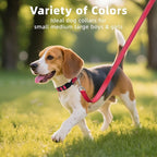 Reflective Dog Collar, Soft Neoprene Padded Nylon Pet Collar with Quick-Release Buckle, Adjustable for Mediunm Dogs,Red,M, 1" Width