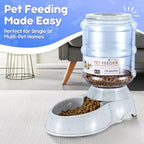 Flexzion Gravity Pet Feeder Food Dispenser (6-12 lb Size) Automatic Replenish Dry Food Storage Container Bowl for Small Medium Breed Dog Cat Animal Feeding Watering Fountain Supplies