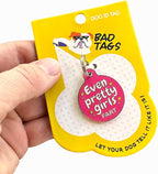 Personalized QR Code Dog Tags - Choose from 25+ Tag Designs - QR Code Links to Your Profile - Unique, Cute, Funny, Sassy Pet ID Tag (Even Pretty Girls Fart, Large (1.25 inch))