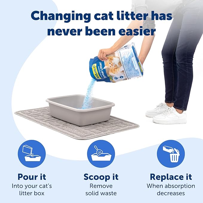 PetSafe ScoopFree Premium Crystal Cat Litter - Ultra-Absorbent Silica Universal Litterbox Crystals - Non-Clumping Odor Control - Fresh Scent - 8 lb Bag