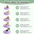 JOLLYVOGUE Dog & Cat Bed, Calming Anti-Anxiety Pet Bed for Small Dogs, Fluffy Donut Cushion for Small and Medium Pets (20")