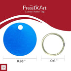 [Press TX Art] Multicolor Blank Discs Aluminum Tag Anodized Aluminum Stamping Blanks for DIY Decorative Craft Pet Dog ID Tags Blank with Ring (Round)