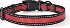 Mile High Life Dog Collar | Nylon Reflective Dog Collars | Light Weight Puppy Collars | Red Dog Collars for Large Dogs (Red, Large)