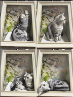 Oil Painting Cat House with Scratcher,Cat Bed Art Picture Frame Scratching Board Playing Tent Box, Assemble Kitty Couch Cave Condo Creative Pets Furniture - Kitty Living in Famous Painting (Daisies)