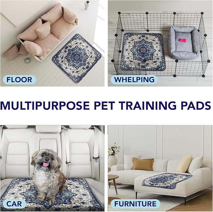 PUPIBOO Washable Pee Pads for Dogs and Cats - Super Absorbent Reusable Puppy Training Pads - 100% Waterproof, Leak-Proof & Non-Slip Whelping Pads for Pet Housebreaking