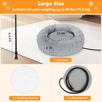 Heated Cat Bed for Indoor Cats - Fluffy 23 Inch Donut Pet Bed with Removable Heating Pad for Cats & Small Dogs, Ideal for Year Round Comfort