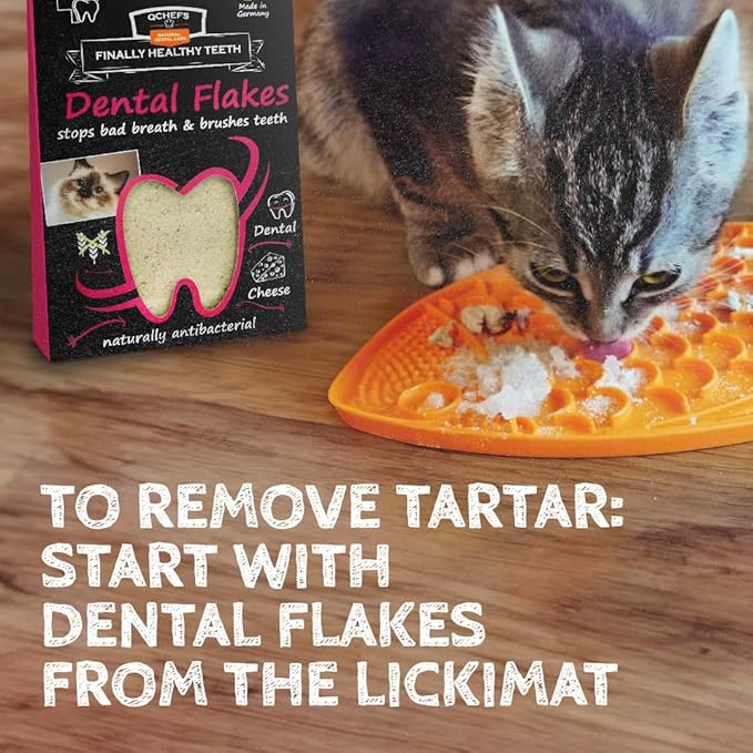 QCHEFS Dental Flakes for Cats – Two Month Supply* - Food Topper - After Meal Licking Treat, Oral Health Snack with Amino Acids.