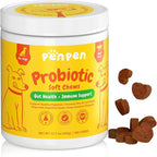 PENPEN Probiotics for Dogs, Dogs Probiotics for Digestive Health, Multi-Probiotic and Enzyme Blend Promote Gut Health & Immune Support, Eases Sensitive Stomachs (Beef Chews, 180ct)