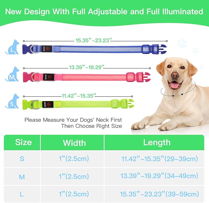 YFbrite Light up Dog Collar, USB Rechargeable LED Puppy Collar Super Bright Adjustable Glowing Dog Lights for Night Walking (Design 2-Green, Small)