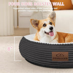 30in Dog Bed Sofa for Small/Medium/Large Dogs, Machine Washable Supportive Foam Pet Couch with Washable Removable Mat and Non-Slip Bottom, Pet Cuddler for Indoor/Outdoor/Car/Cage, Dark Grey