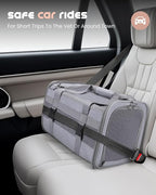 MIDOG Cat Carrier Soft for Small to Medium-Sized Cats,Up to 25 Lbs, TSA Airline Approved Soft Sided Pet Carrier,Collapsible Travel Cat Carry Bag(Grey)