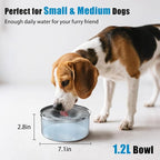 SCHITEC Dog Water Bowl No Spill 1.2L/40oz Slow Drinking Anti-Splash Stainless Steel Dog Bowl with Floating Disk, Spill Proof Pet Travel Water Dispenser for Sloppy Messy Drinkers(Gray)