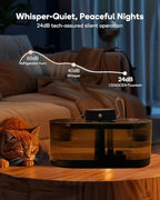 Cat Water Fountain Cordless, 108oz/3.2L Cengcen Wireless Cat Fountains for Drinking, Pet Water Fountains for Cats Indoor, Automatic Cat Water Dispenser Battery Operated 5000mAh Rechargeable, Black