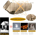 SPACE LION Puffer Jacket, Down Winter Coat, Waterproof, Windproof, Lightweight Jacket, Adjustable Fit for Small, Medium, Large Dogs (Khaki Brown, 2XL)