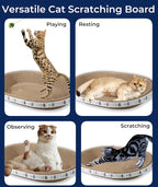 4 Pack Extra Large Cat Scratcher Cardboard, Round Scratcher Bed Scratch Bowl, Scratching Lounge Couch Round Shaped Cat Scratch Board Nest for Indoor Cats Furniture Protector