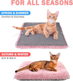 SCENEREAL Self Warming Cat Bed, Heated Cat Bed Mat for Cats Small Dogs, 2 in 1 Soft Plush, Washable Pet Pad for Indoor Outdoor Kitten Puppy, Pink 24" x 20"