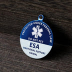 MYLUCKYTAG Emotional Support Animal (ESA) Tag - QR Code Digital Pet ID, Online Profile, Location Alert Email - Durable Stainless Steel Collar Tag
