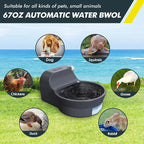 67OZ Automatic Dog Water Dispenser Patented Dog Water Bowl Dispenser Fits 3/4'' GHT Faucet Automatic Water Dispenser for Dogs Cats Chicken Waterer Outdoor Waterer Bowl Include 5Ft Water Hose