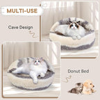 Dog Beds for Small Dogs, Cat Bed Cave, Washable Cute Cat Bed, Cozy Nook Pet Bed for Dogs or Cats, Anti-Slip Puppy Bed Fits up to 12 lbs Pets(Dark Gray Texture, 20" x 20")