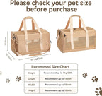 Petsfit 19x12x12 Pet Carrier for Large Cats (up to 20 lbs), Soft-Sided Small Dog Travel Carrier, Upgraded with Patented Buckle and Soft Padding, Ideal for Car Road Trips,Khaki