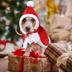 2 Pcs Pet Christmas Costume, Dogs Cats Cape with Hat Santa Claus Cloak and Xmas Tree Cloak with Star and Pompoms, for Dogs Cats Pet Puppy Santa Gifts Christmas Outfit(Medium)