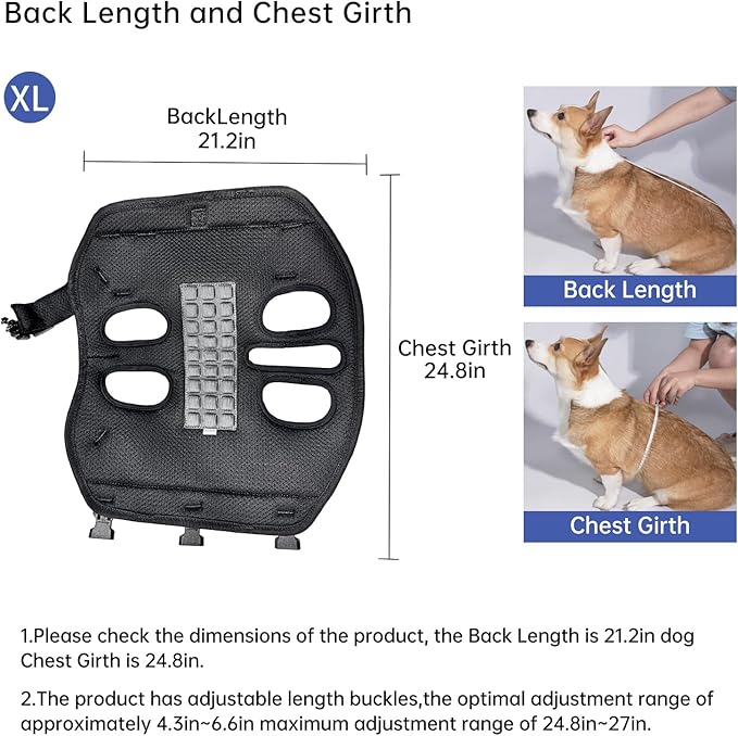 Dog Backpack Carrier for Small Dogs,Dog Lift Harness,Adjustable Padded Breathable Straps for Dogs, Disabled, Joint Injuries, Arthritis, Loss of Stability Dogs Walk,XL(24-35LBS)