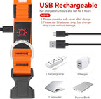 Vizpet LED Dog Collar, Light Up Dog Collar Adjustable USB Rechargeable Super Bright Safety Light Glowing Collars for Dogs(X-Large,Orange)
