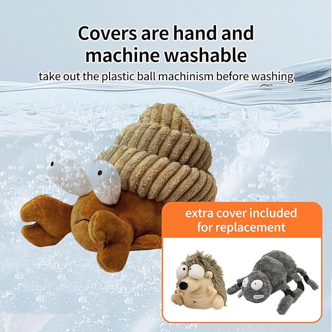 Interactive Dog Toys That Moves Active Ball for Dogs with Rechargeable Battery Self Moving Balls and Plush Cover for Small & Medium Dogs to Chase Barking Dog Toy Vibrates Toy SpidHerm