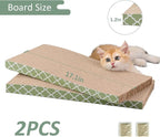 Cat Scratcher Cardboard Scratching Pads Scratch with Catnip 2PCS Reversible Corrugated Cardboard