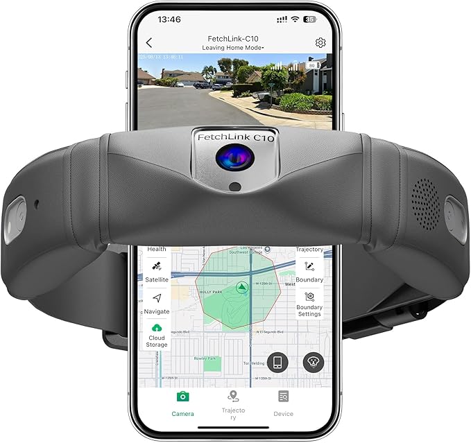 GPS Wireless Dog Fence with 2K Camera & Voice Training & GPS Tracker, Dog Collar with App Waterproof Rechargeable Adjustable for Large Medium Dogs