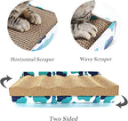 PEEKAB Cat Scratcher Cardboard Reversible Scratching Board Kitty Corrugated Scratching Pad Bed Catnip Included XXL 3PCS