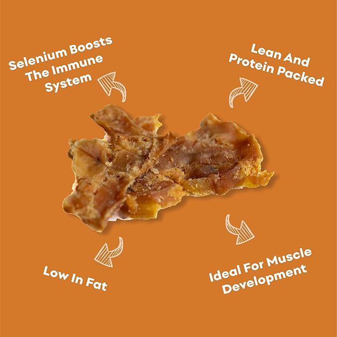 Skona PetFood Chicken Breast Jerky Dog Treats & Cat Jerky Treats, High Protein, Single-Ingredient Training Snacks, Grain-Free, USA Made, Rich in Taurine, Supports Digestion & Dental Health, 4oz