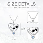 Birthstone Veterinary Stethoscope Necklace 925 Sterling Silver Nurse Vet Pendant with Dog Paw Nurse Jewelry Gifts for Veterinarian Nurse Women Veterinarian Gifts