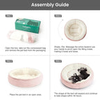 Love's cabin Round Donut Cat and Dog Cushion Bed, 25in Pet Bed for Small or Medium Dogs, Anti-Slip & Water-Resistant Bottom, Soft Durable Fabric Pet Beds, Washable Calming Cat Bed Pink Stripe