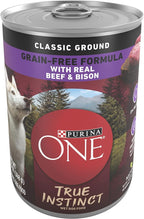 Purina ONE Wet Dog Food True Instinct Classic Ground Grain-Free Formula With Real Beef and Bison High Protein Dog Food - (Pack of 12) 13 oz. Cans