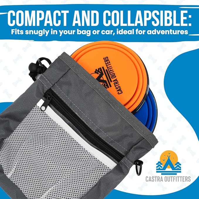 Travel Bag for Dogs and Cats - Dog Bag for Traveling Essentials & Travel Set - Pet Travel Bag with Dog Bowls and Water Bottle - Walking and Travel Accessories