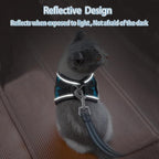 Cat Harness and Leash Set for Walking and Small Dog Soft Mesh Harness Adjustable Vest with Reflective Strap Comfort Fit for Pet Kitten Puppy Rabbit （Blue Stripe,XS）