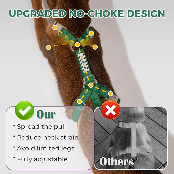 Cat Harness and Leash Set - Green Lightweight Soft Kitten Harness Escape Proof, Adjustable Travel Pet Harness for Walking，Easy Control Comfortable Outdoor (Green, One Size Fits All)