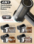 5-in-1 Cat Hair Brush & Gromming Rakes, Cat Steam Comb for Long or Short Haired Indoor Cats, Dog Hair Spritz Comb for Deshedding and Untangling, Pet Brush for Dog Kitten Rabbit Massage