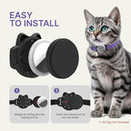 Waterproof Airtag Cat Collar, Breakaway Cat Airtag Collar with Luminous & Reflective Pattern Strap, Lightweight Kitten Collars for Apple Air tag, Hidden Holder for GPS Tracker - Cats, Kittens (9-13")