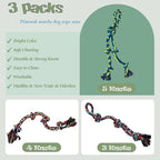 3-Pack Heavy Duty Dog Rope Toy, Tough Chew Toys, Durable Interactive Tug of War &Teeth Cleaning Ropes for Large and Medium Aggressive Chewers (3-Pack, Large)