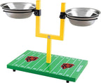 NFL Chicago Bears Goalpost Football Field Dog Feeder – Adjustable Elevated Dog Bowls with Stand, 2 Stainless Steel Bowls, Non-Slip Rubber Feet, Raised Pet Feeder for Large & Small Dogs, Cats.
