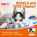Dog Bowls and Toys Cleaner – Cleaning Spray for Pet’s Toys & Bowls with Plant-Derived Ingredients – Multipurpose Spray for Clean Products - Indoor/Outdoor Dog Lovers Essentials